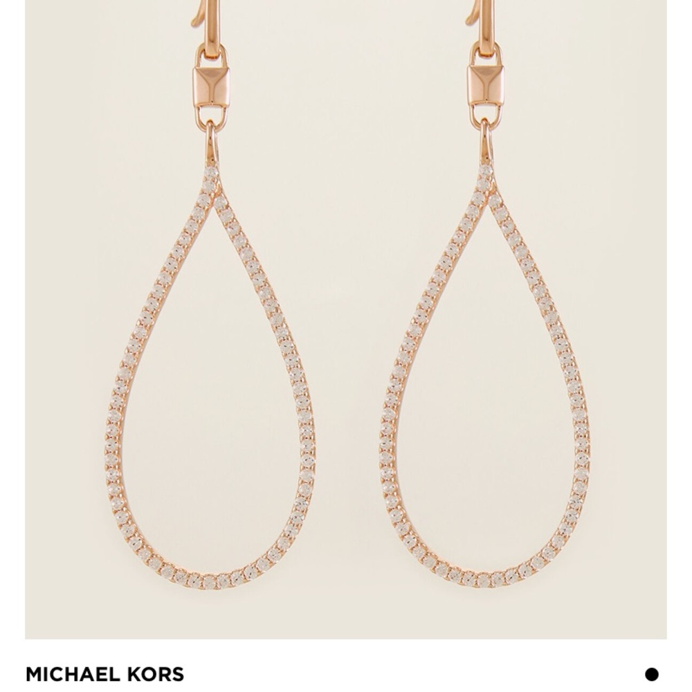 Rose-gold pave teardrop earrings
